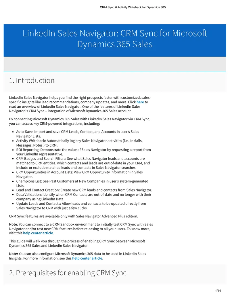 LinkedIn Sales Navigator CRM Sync Setup Guide