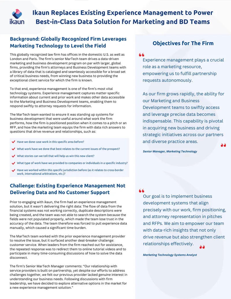 Experience Management System Implementation Case Study
