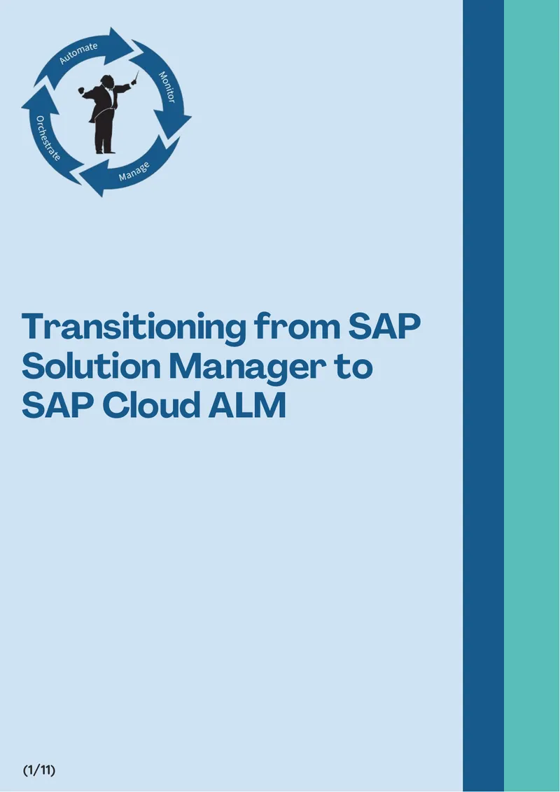 Transitioning from SAP Solution Manager to Cloud ALM