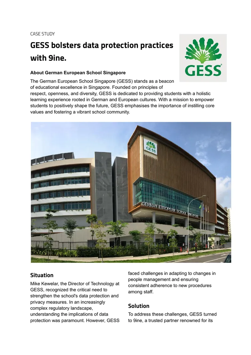 GESS Data Protection Practices Enhancement Case Study
