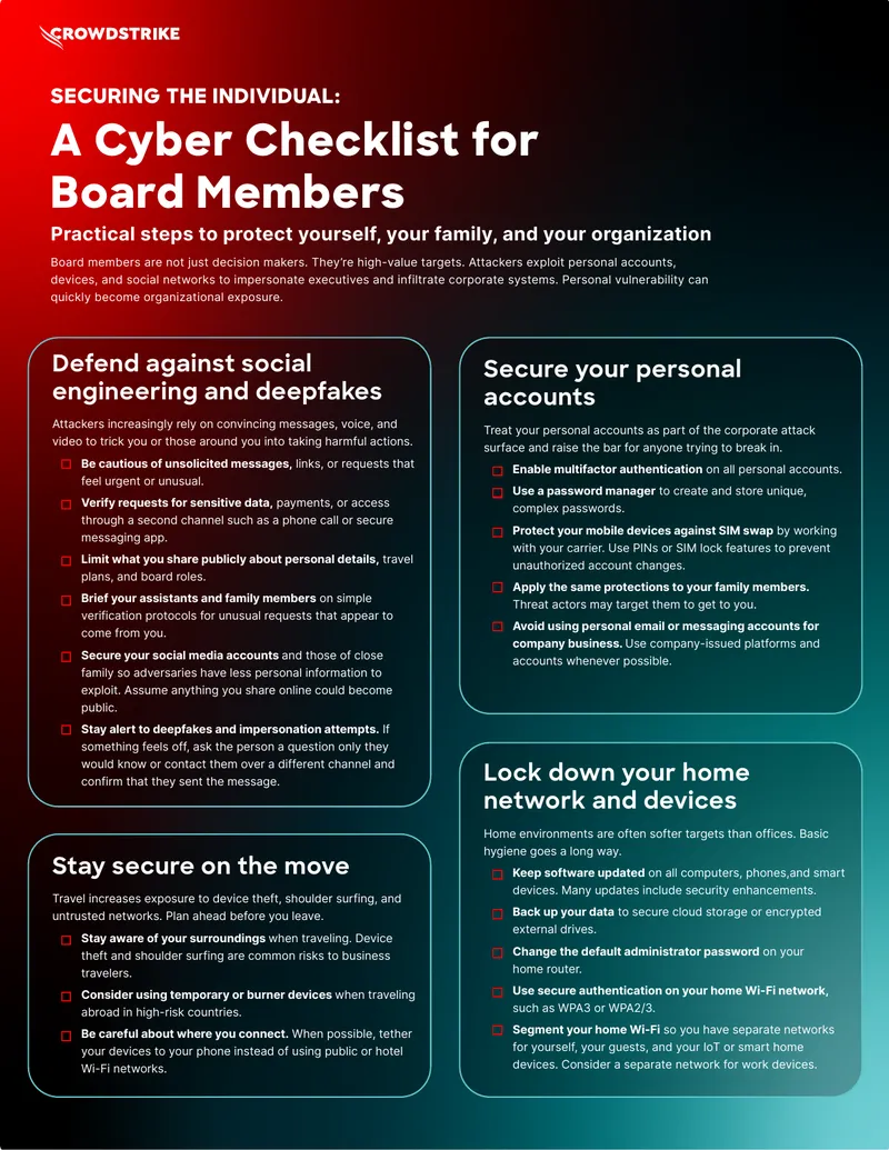 Cybersecurity Checklist for Board Members