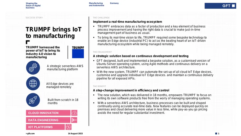 IoT-Driven Manufacturing Solution for TRUMPF