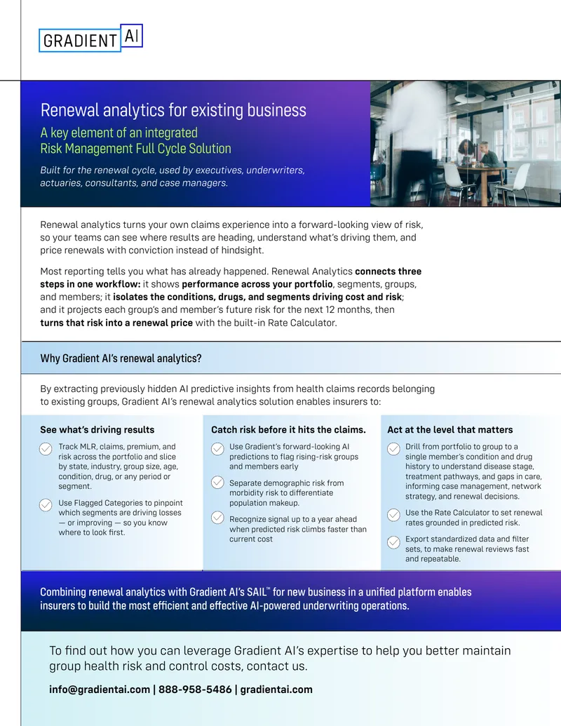 Renewal Analytics for Risk Management Solutions