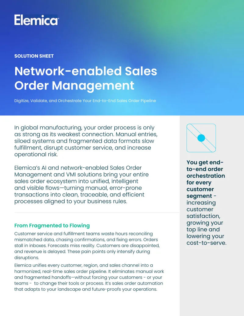 Network-Enabled Sales Order Management Solutions