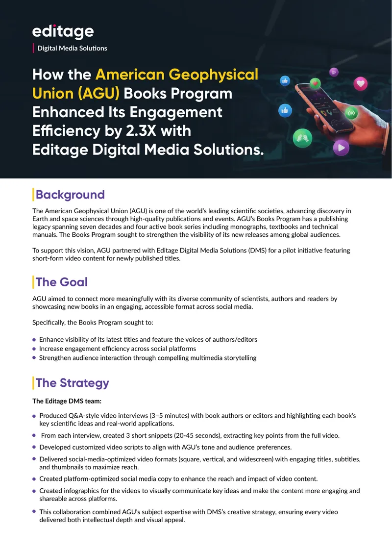 AGU Books Program Engagement Efficiency Enhancement