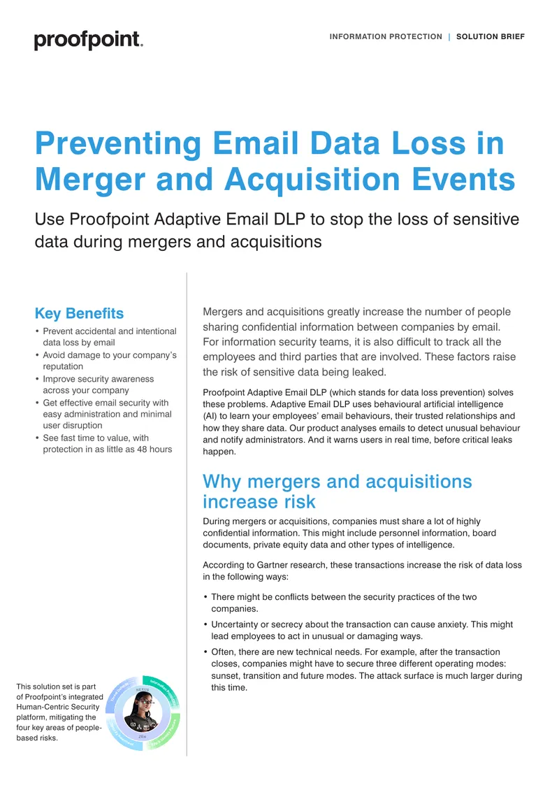 Email Data Loss Prevention in Mergers and Acquisitions