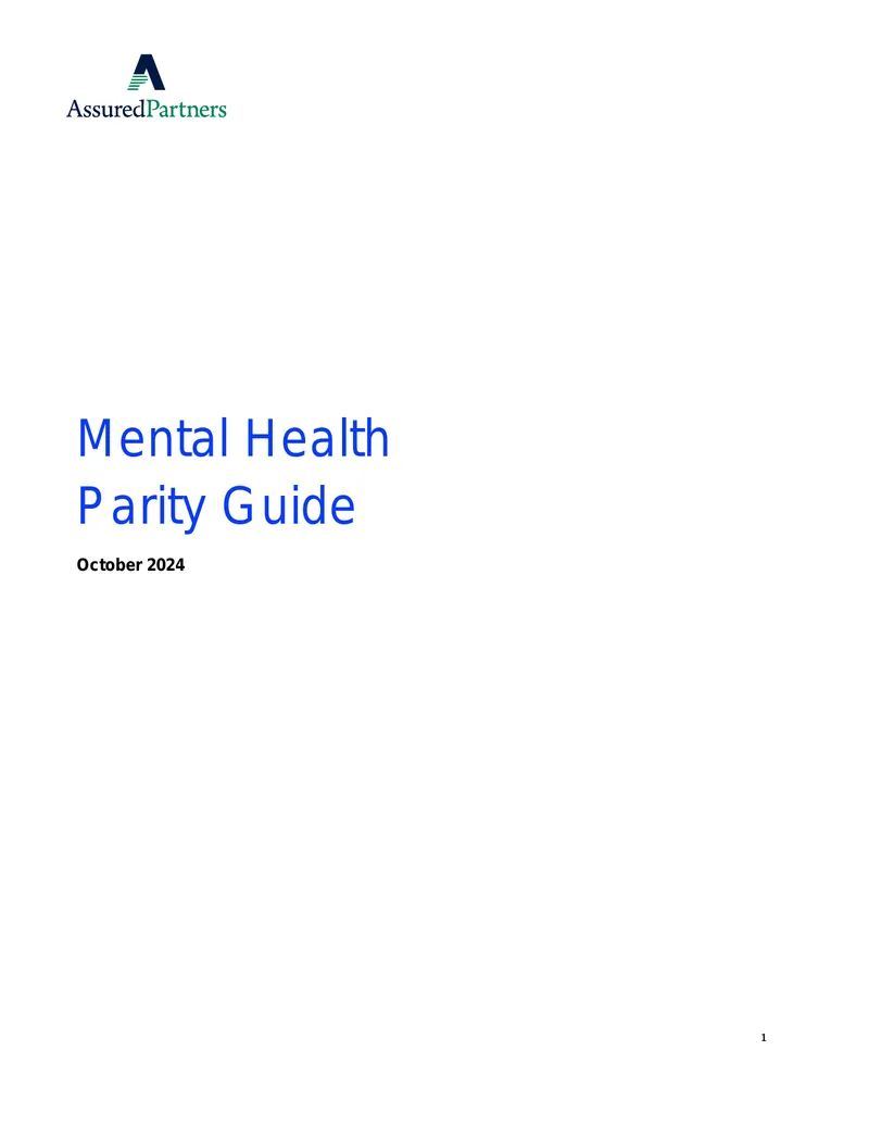 Mental Health Parity Compliance Guide