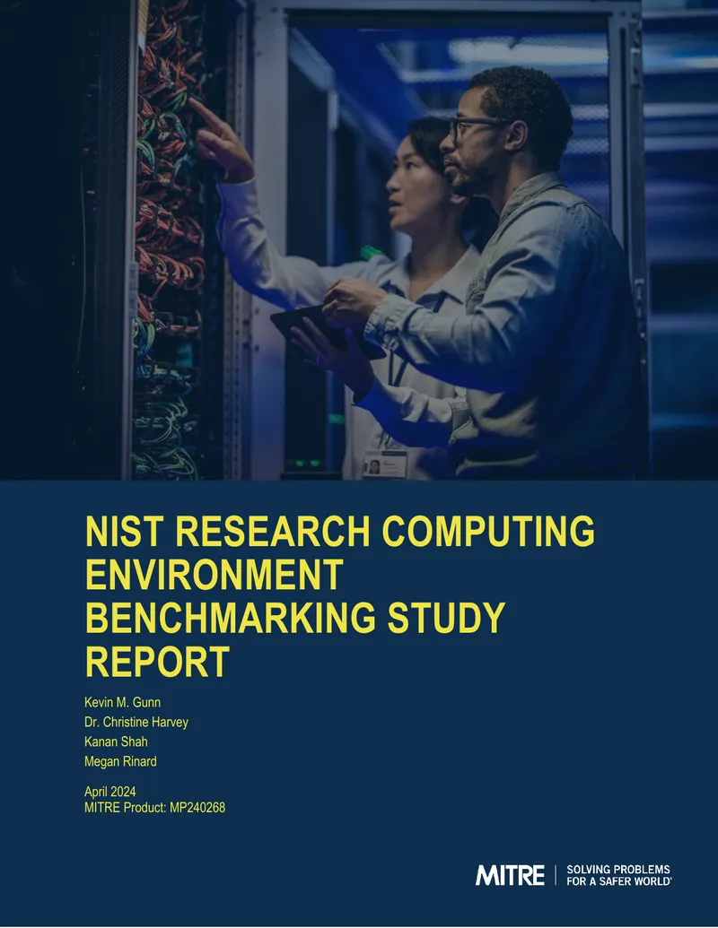 NIST Research Computing Environment Benchmarking Study Report