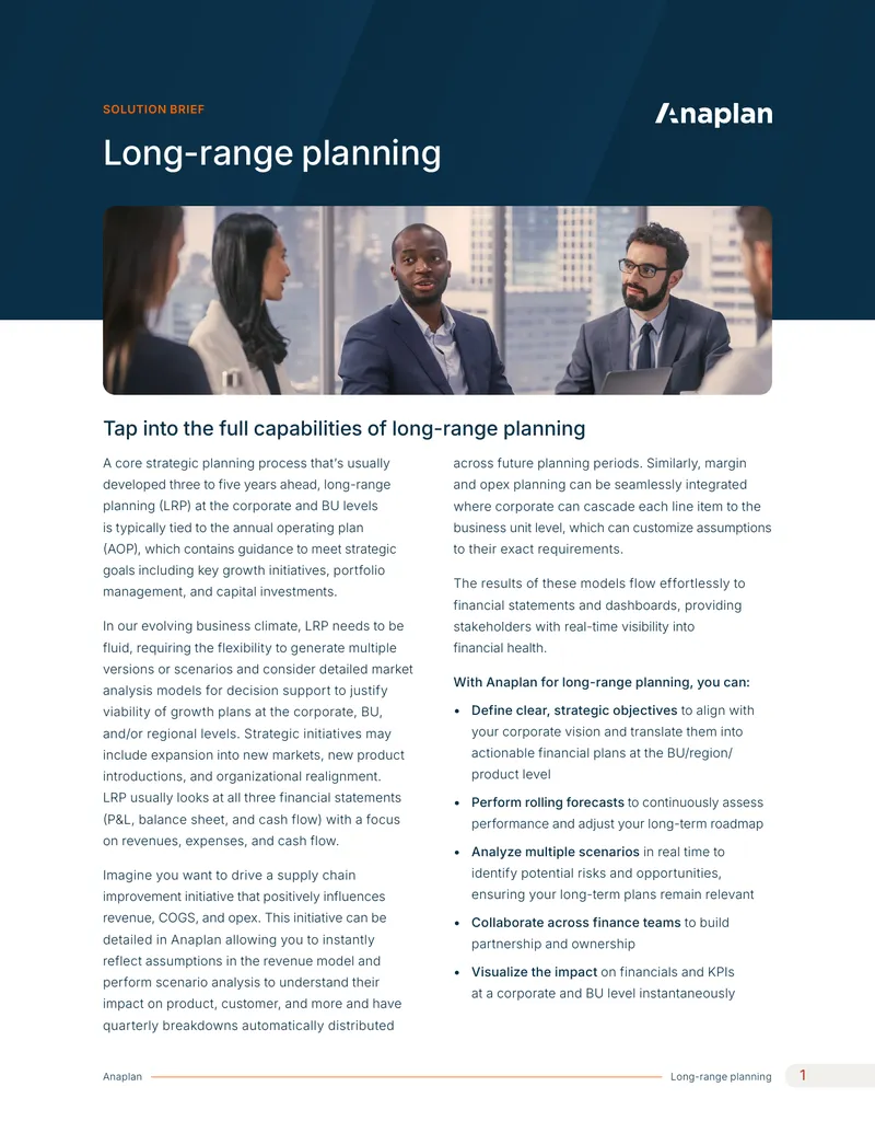 Long-range Planning with Anaplan