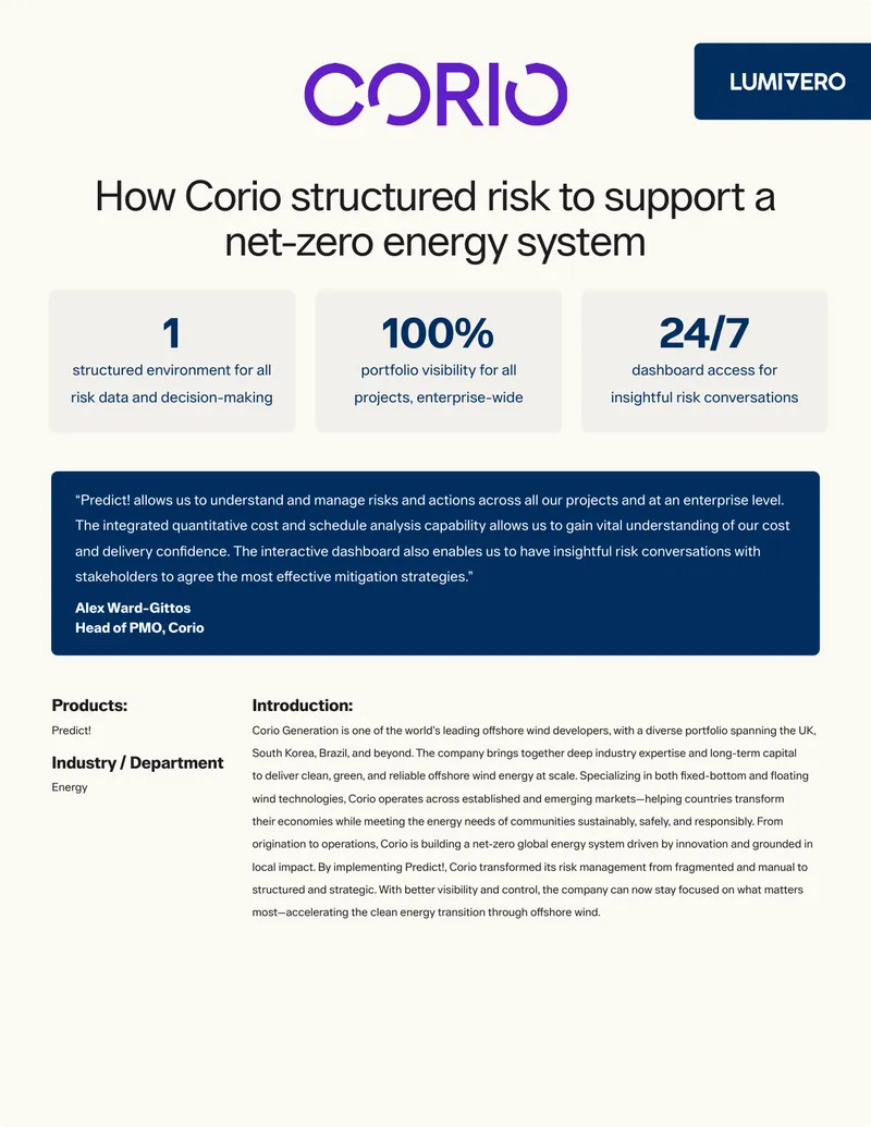 Corio's Risk Management Transformation for Offshore Wind Projects