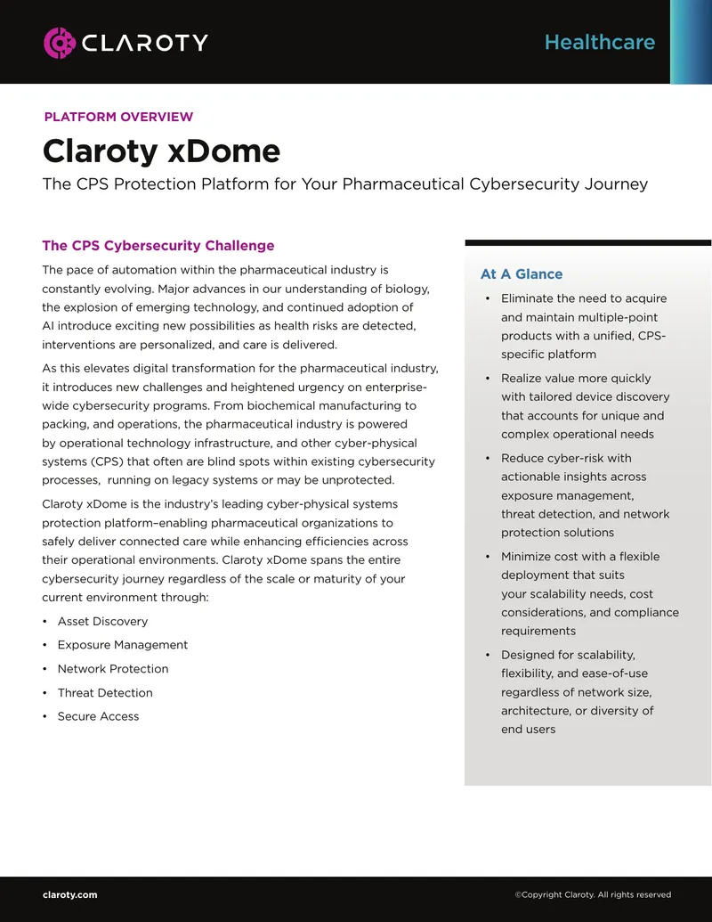 CPS Cybersecurity Challenge in Pharmaceutical Industry