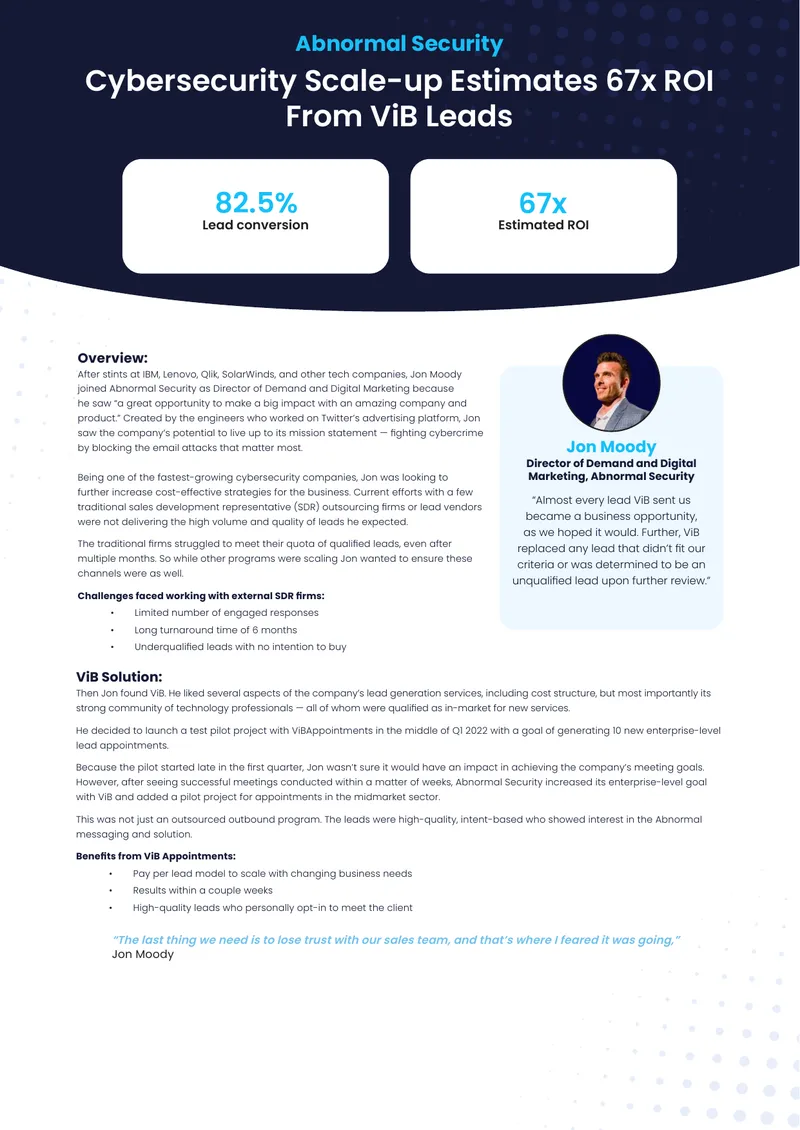 Abnormal Security Lead Generation Pilot Project
