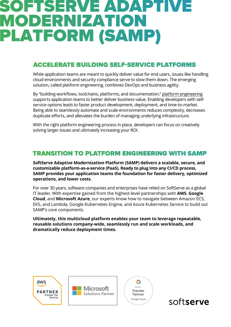 Platform Engineering and SoftServe Adaptive Modernization