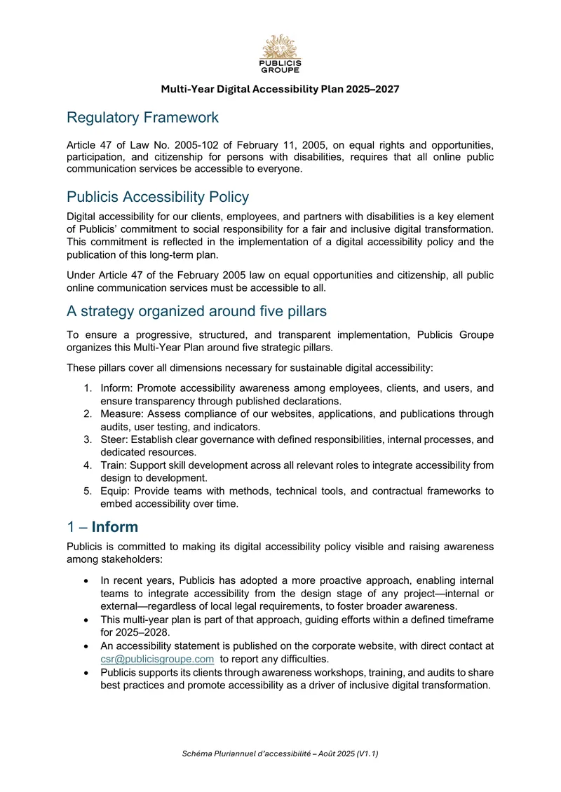Multi-Year Digital Accessibility Plan 2025–2027