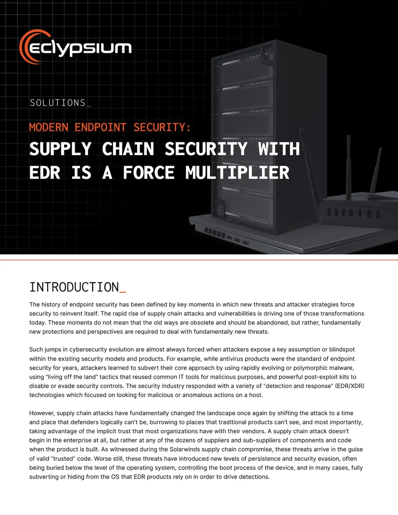 Modern Endpoint Security and Supply Chain Protection