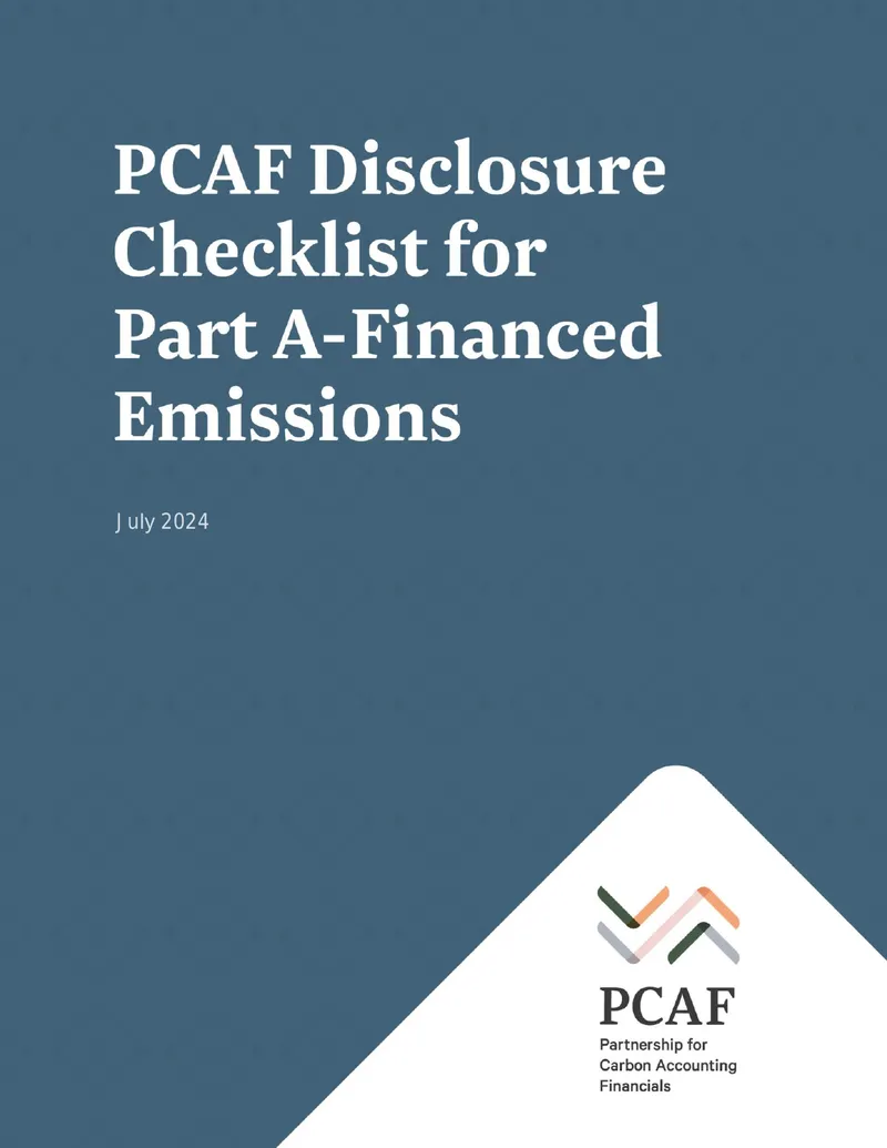 PCAF Disclosure Checklist for Financed Emissions