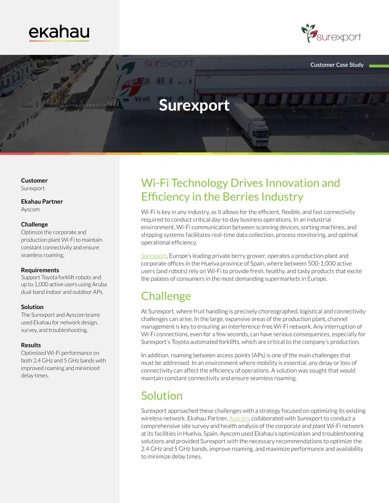 Wi-Fi Optimization Case Study for Surexport