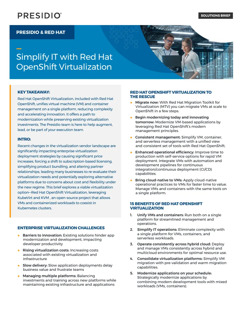Red Hat OpenShift Virtualization Solutions Brief