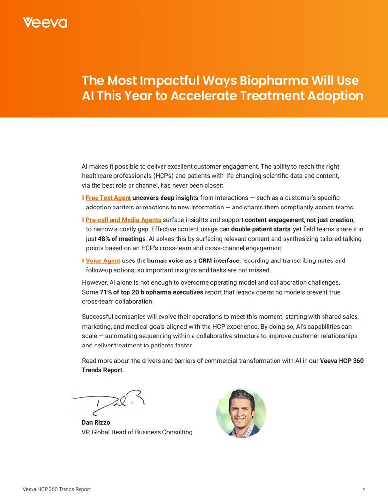 Veeva HCP 360 Trends Report on AI in Biopharma