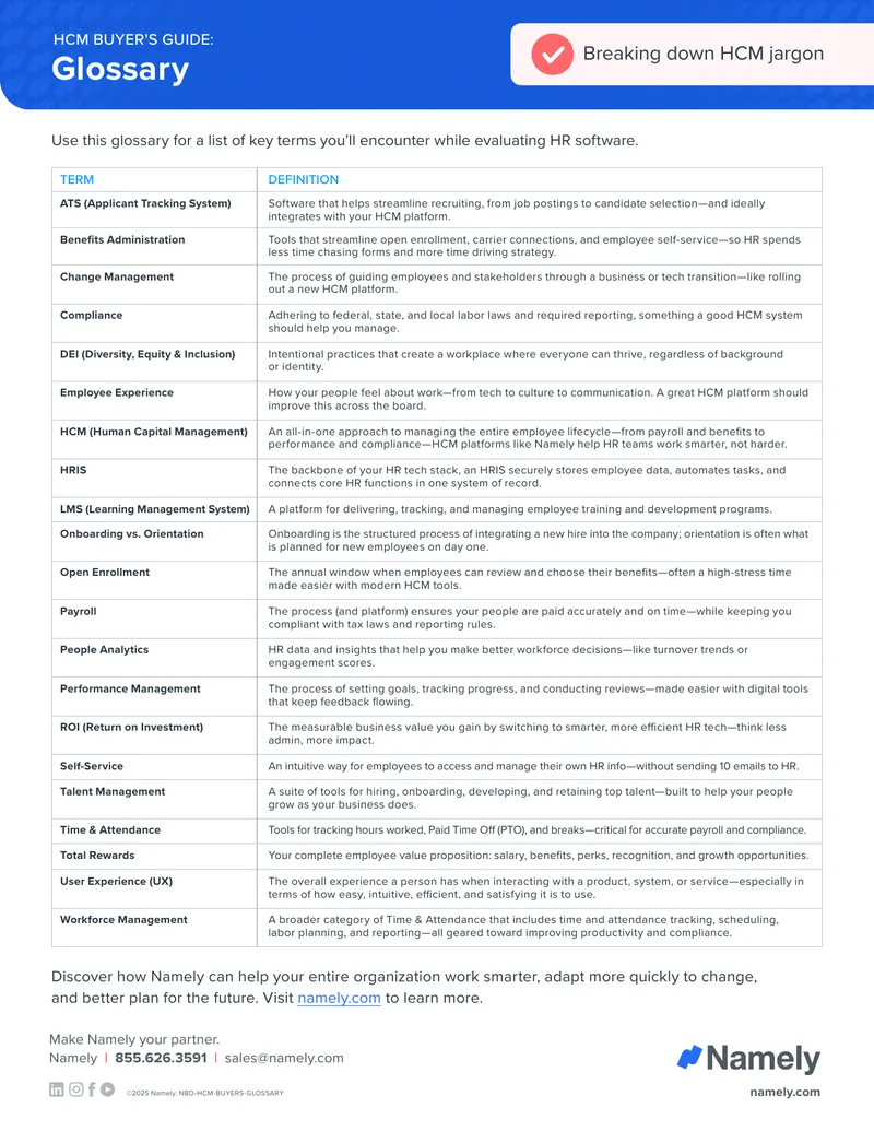 Human Capital Management Software Glossary
