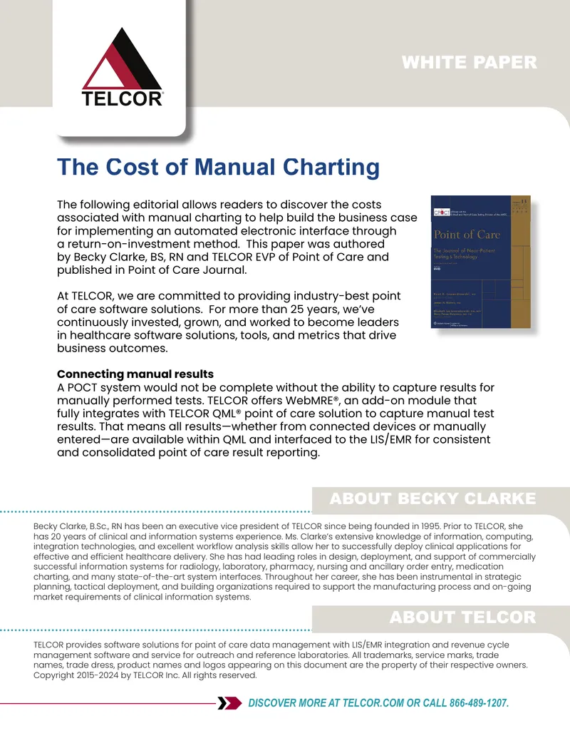 Cost Analysis of Manual Charting in Healthcare