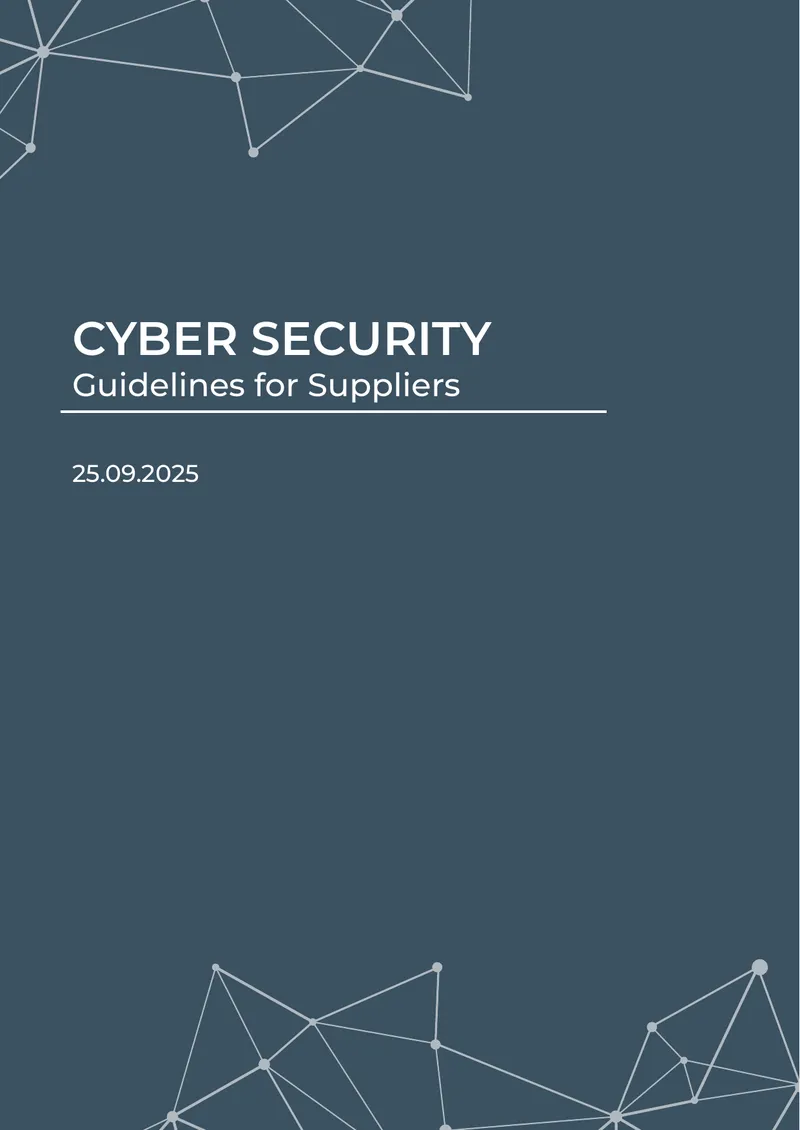 Cyber Security Guidelines for Suppliers