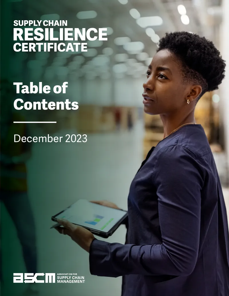 Supply Chain Resilience Certificate Overview