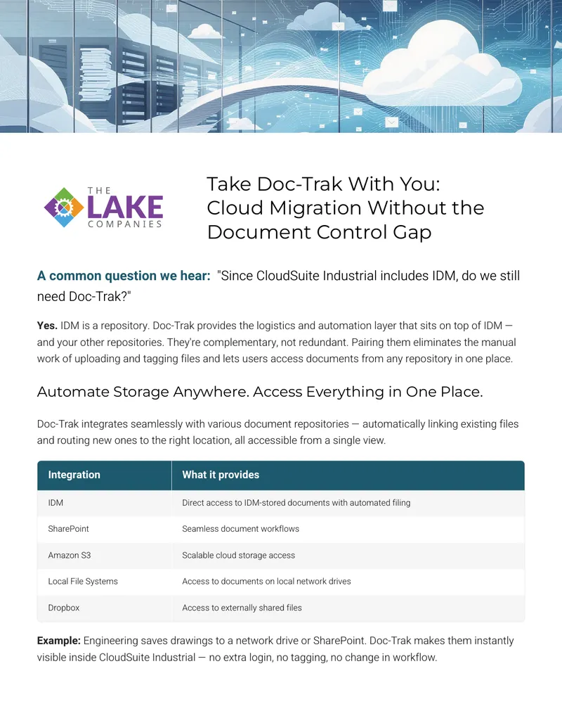 Cloud Migration and Document Control Integration