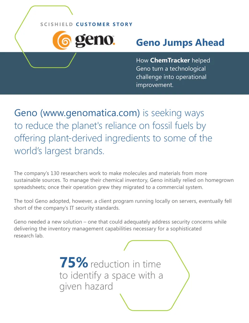 Geno's Implementation of ChemTracker for Chemical Management