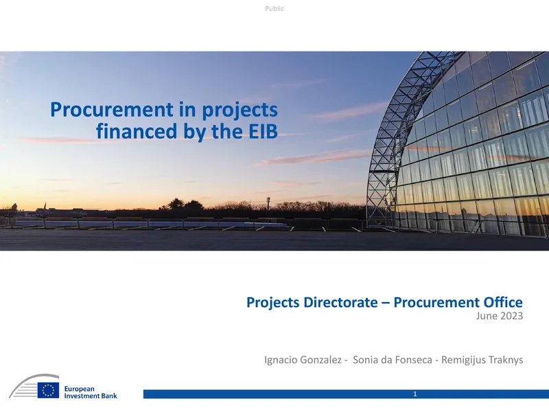 EIB Project Procurement Policy and Procedures