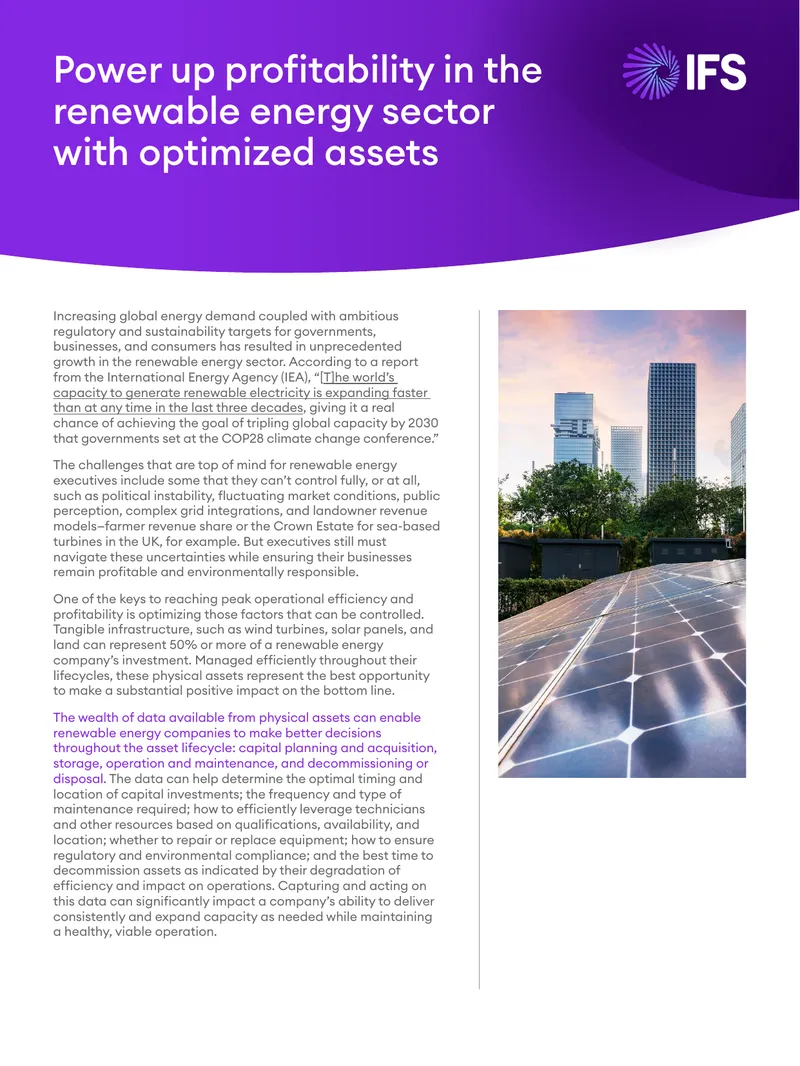 Optimizing Asset Management in Renewable Energy