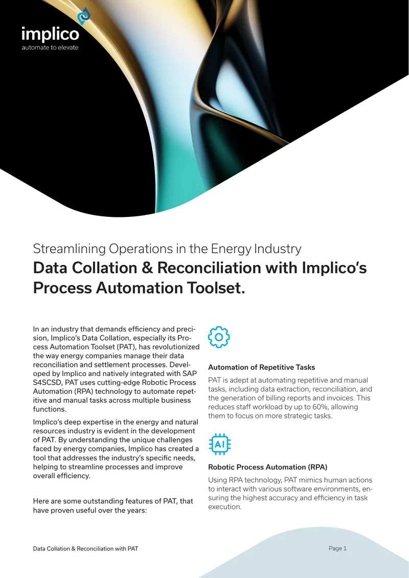 Data Collation and Reconciliation with Implico's PAT
