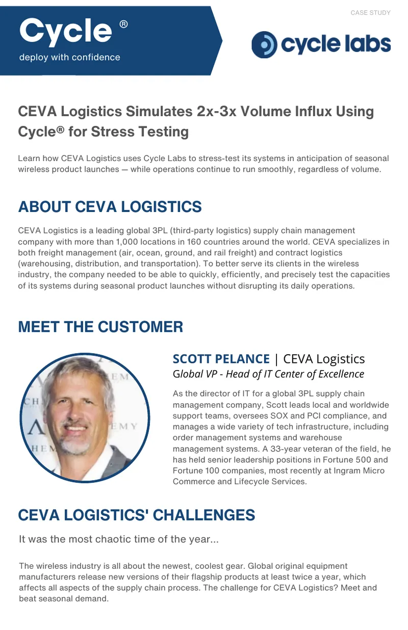 CEVA Logistics Case Study on Cycle Labs Implementation