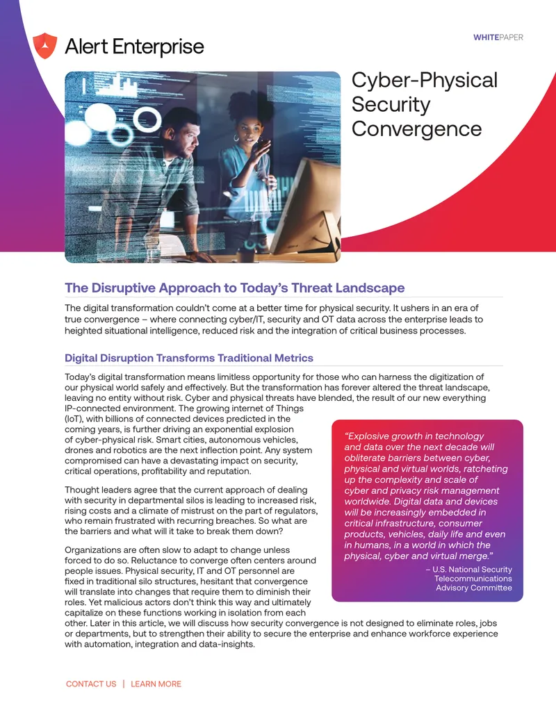 Cyber-Physical Security Convergence Whitepaper