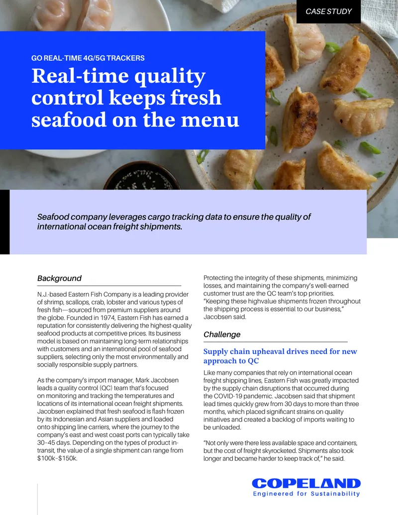 Real-Time Quality Control for Seafood Shipments