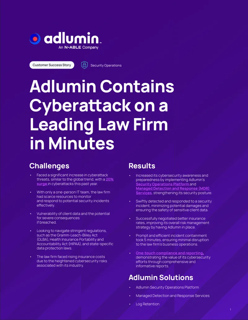 Cybersecurity Solution Implementation for Law Firm