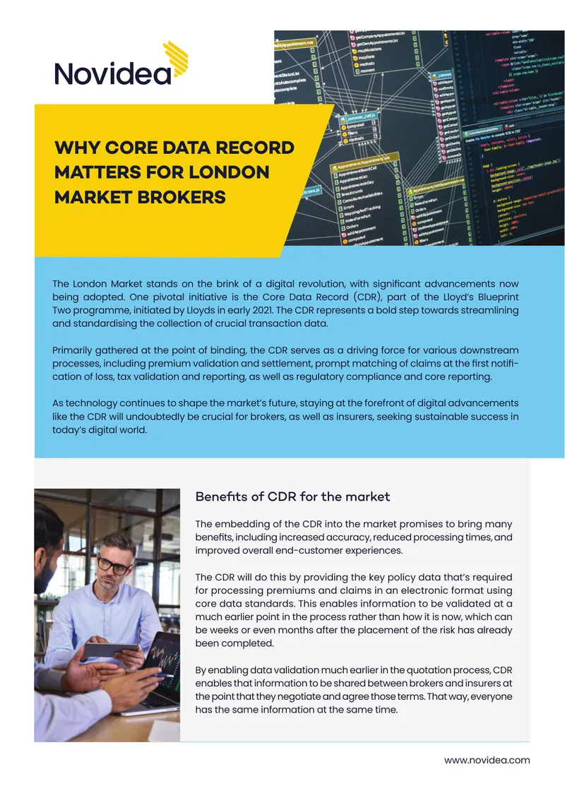 Core Data Record Impact on London Market Brokers