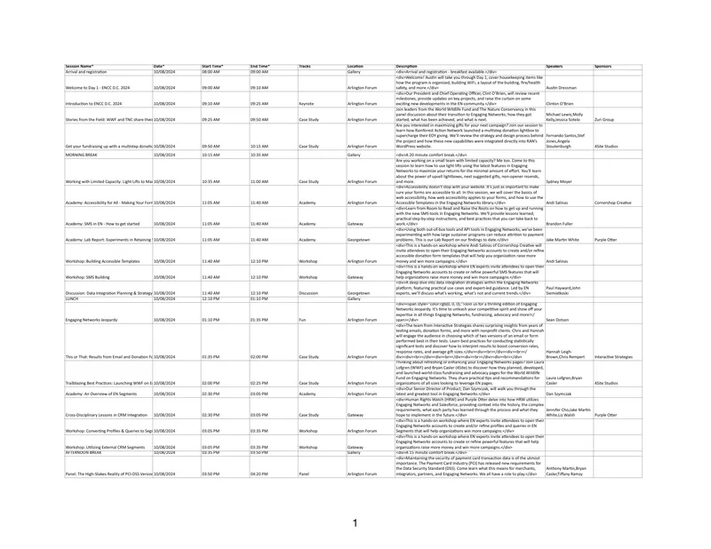 ENCC D.C. 2024 Conference Agenda