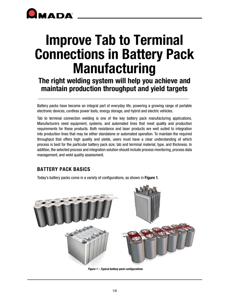 Battery Pack Manufacturing Welding Techniques