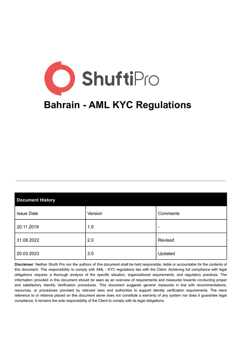 Bahrain AML KYC Regulations Overview
