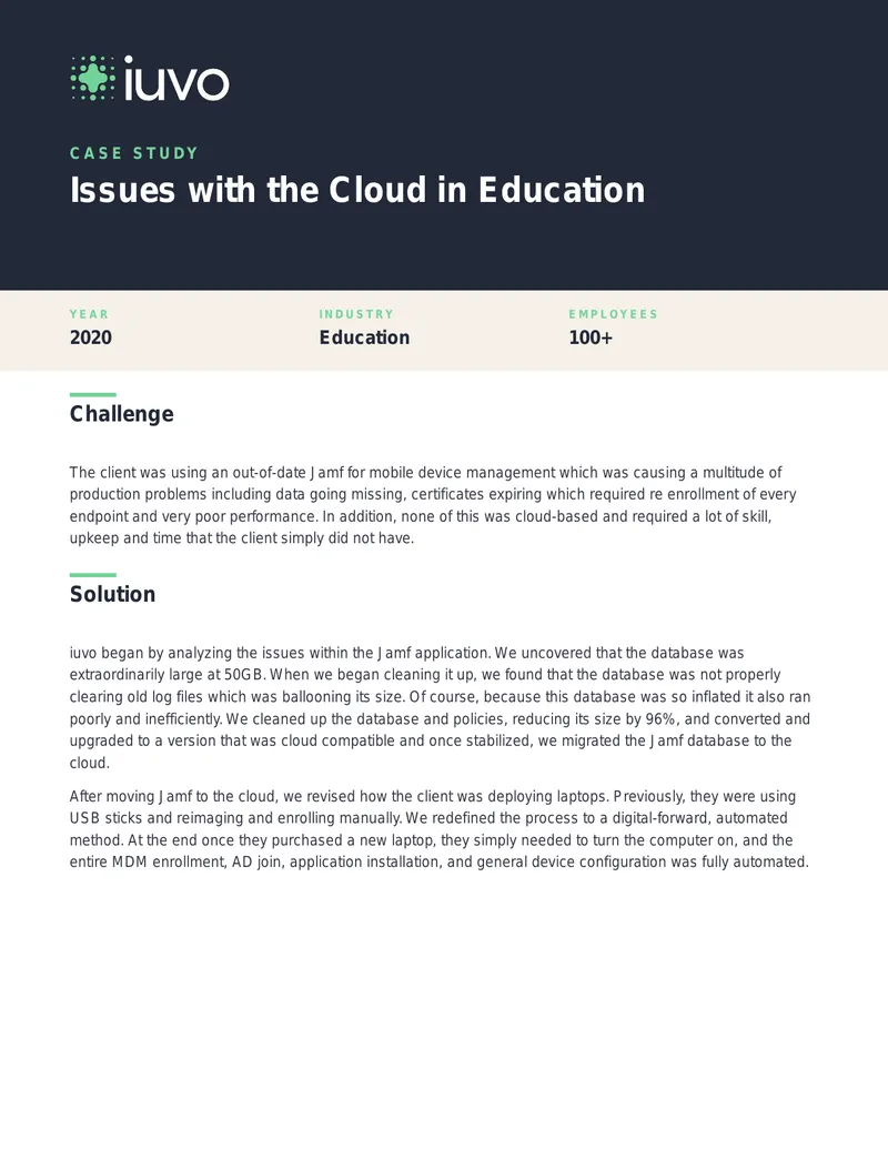 Cloud Migration Case Study in Education