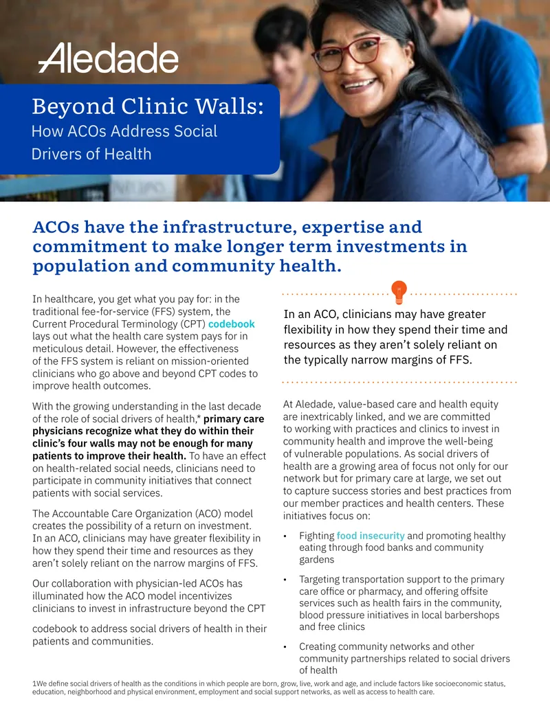 ACO Initiatives Addressing Social Drivers of Health