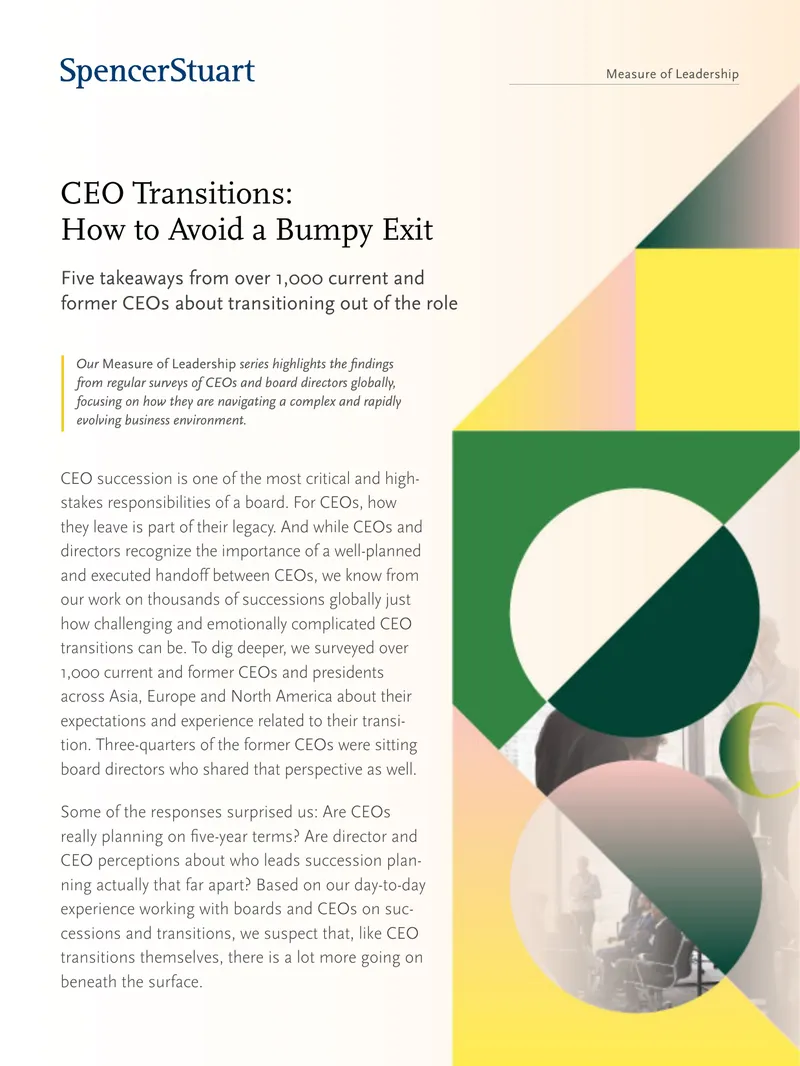 CEO Transitions and Succession Planning Insights