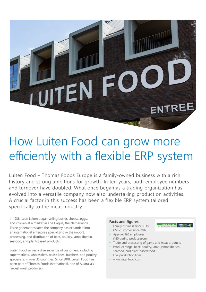 Luiten Food ERP System Implementation Overview