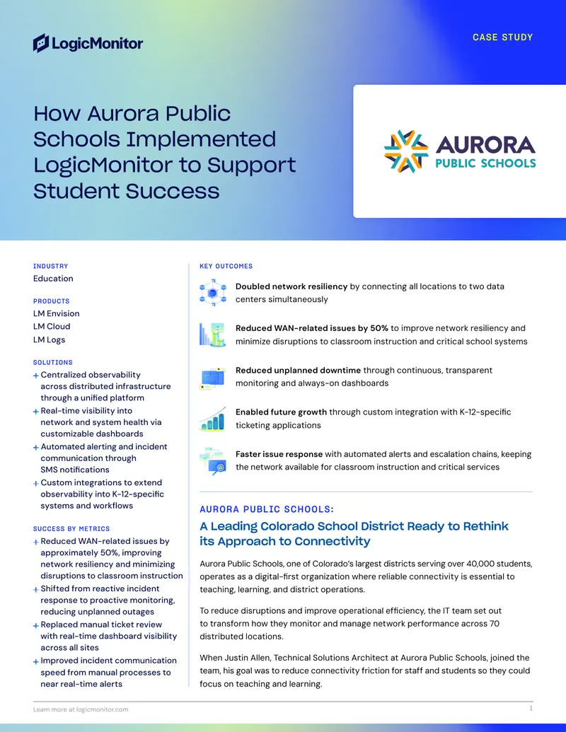 Aurora Public Schools LogicMonitor Implementation Case Study