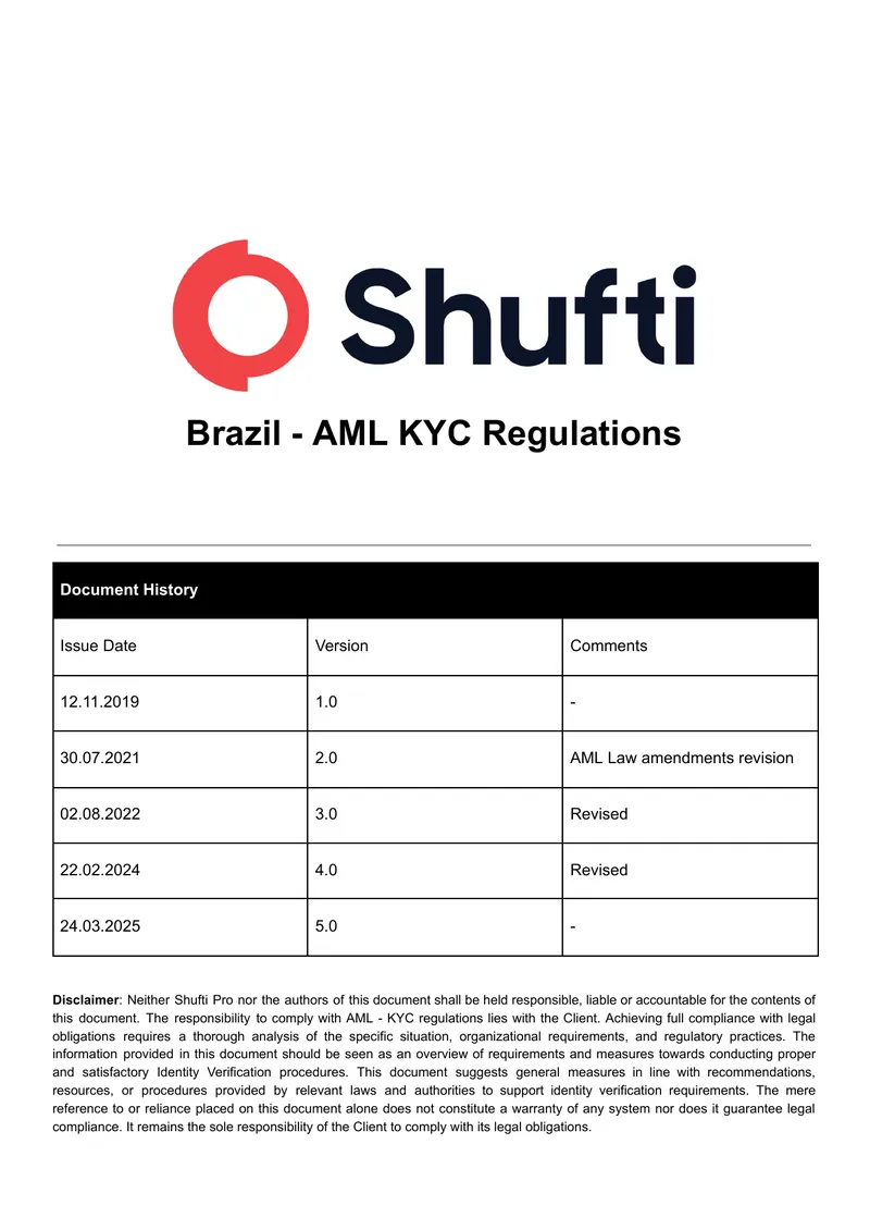 Brazil AML KYC Regulations Overview