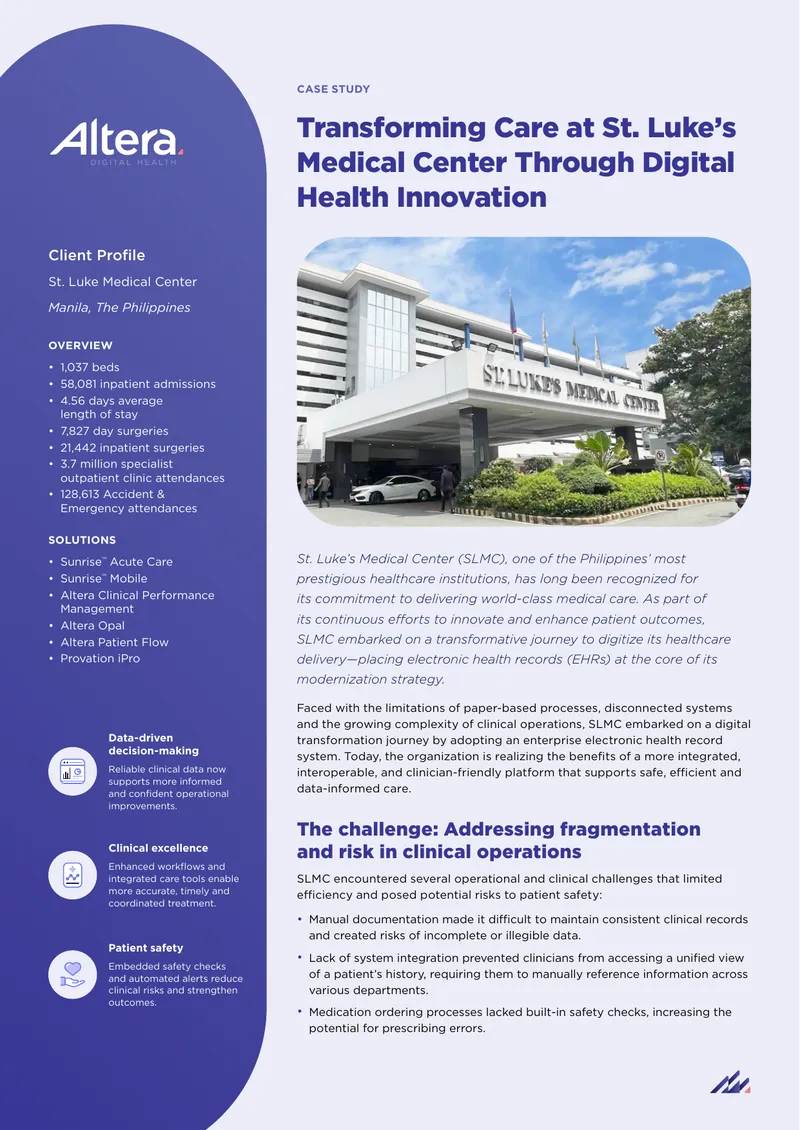 Digital Transformation at St. Luke Medical Center