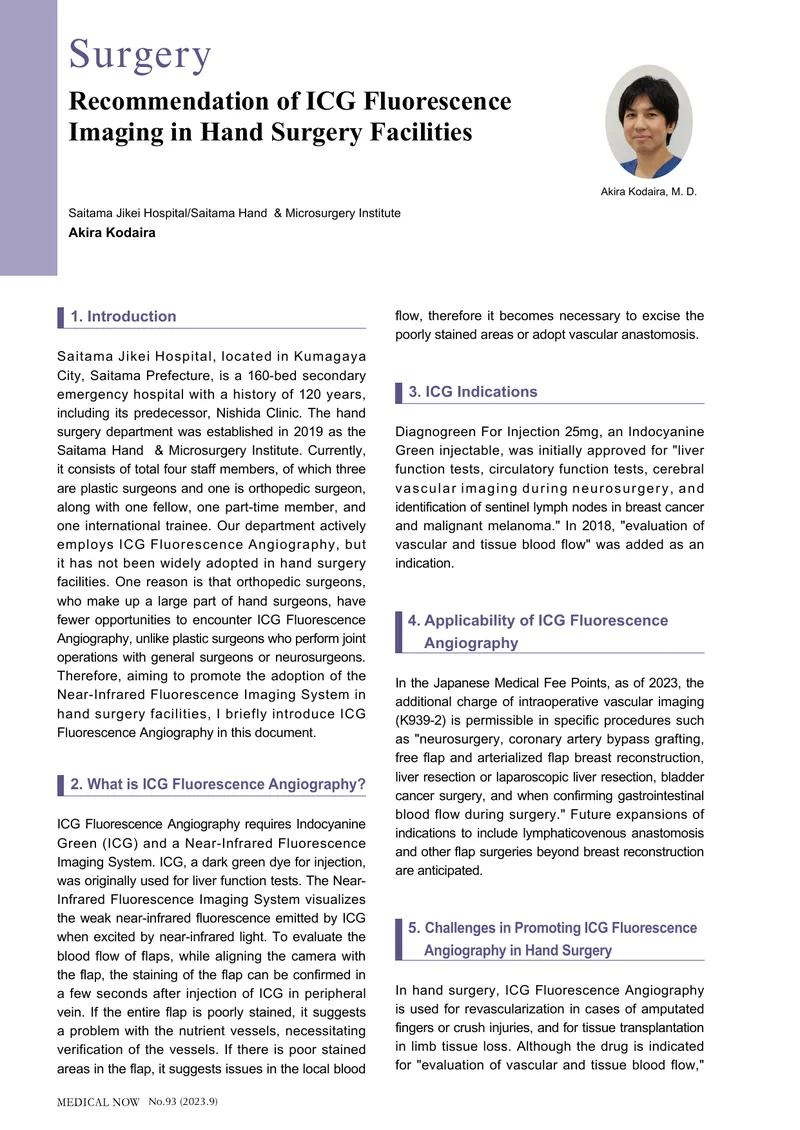 ICG Fluorescence Angiography in Hand Surgery