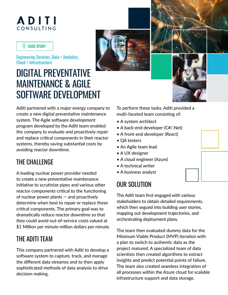 Digital Preventative Maintenance and Agile Software Development