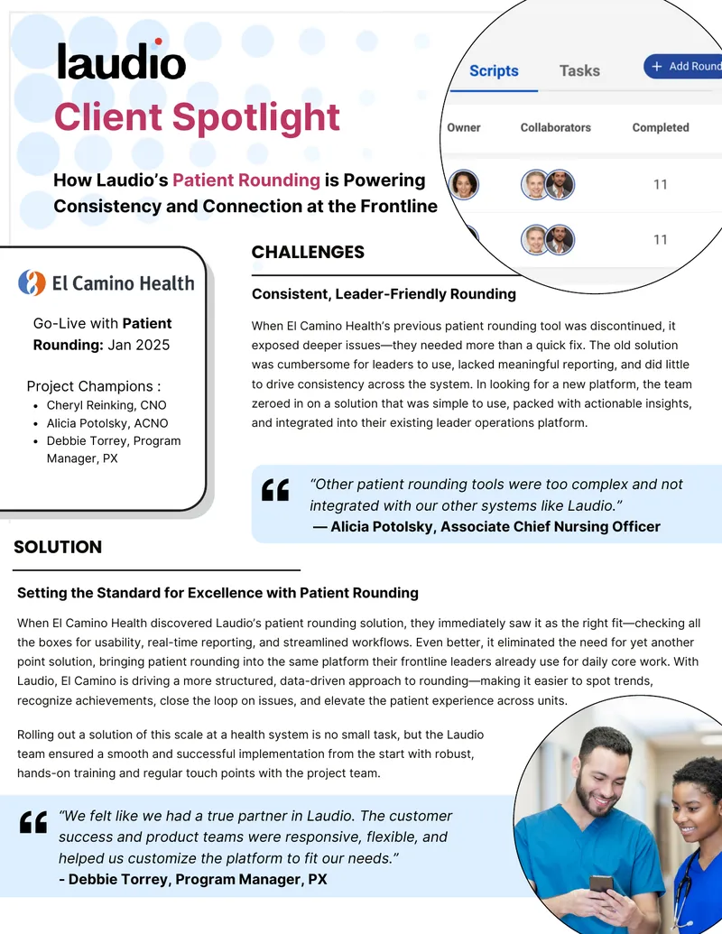 Laudio Patient Rounding Implementation at El Camino Health